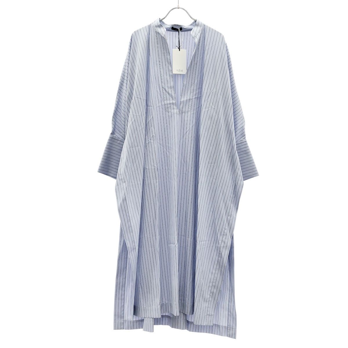 YLEVE イレーヴ ストライプスキッパーシャツワンピース 168-4150156 ブルー 1