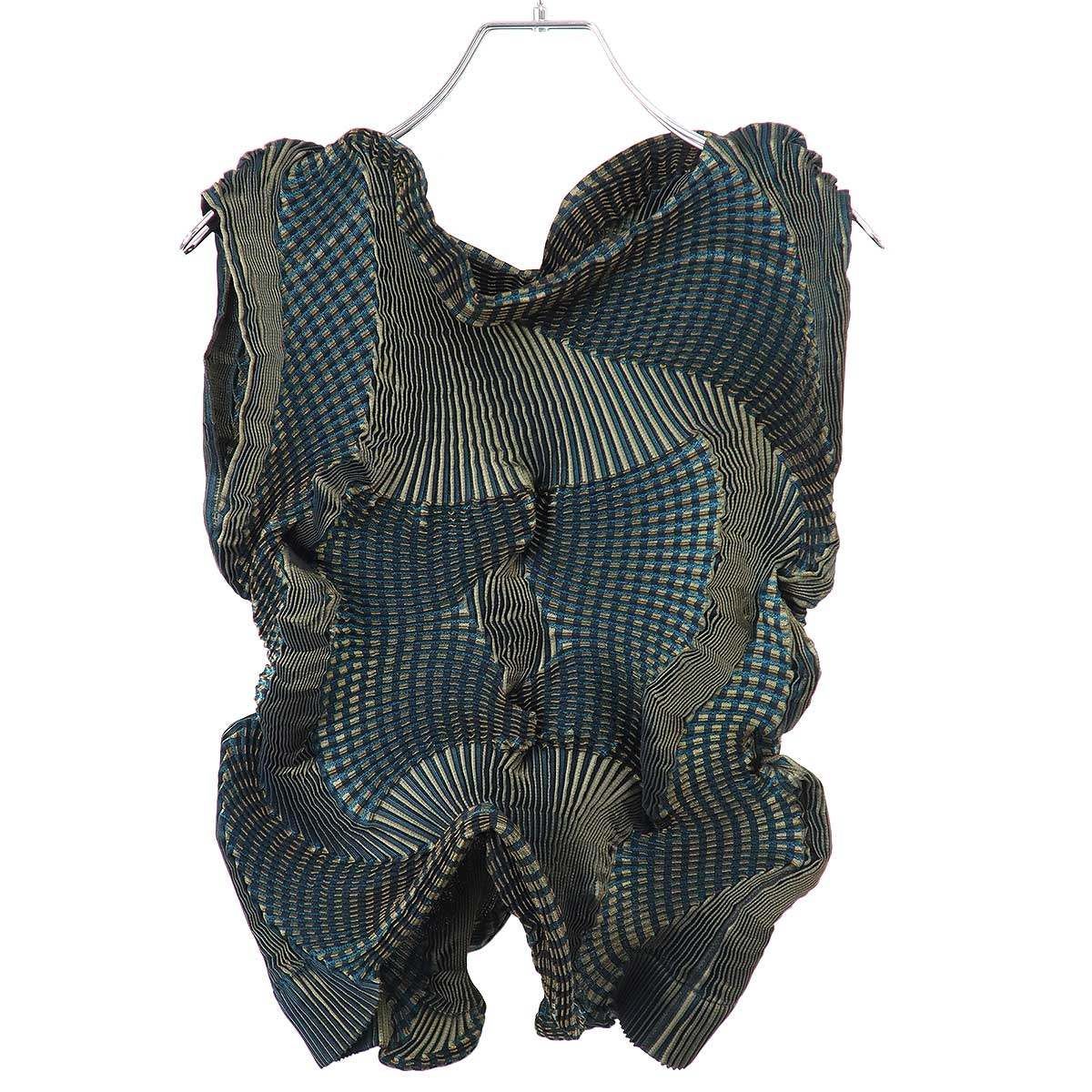 ISSEY MIYAKE イッセイミヤケ 16AW 3Dスチームノースリーブトップス IM64FJ518 グリーン 2