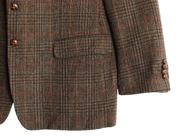 ラルフローレン テーラードジャケット ウール シルク 絹 麻 チェック