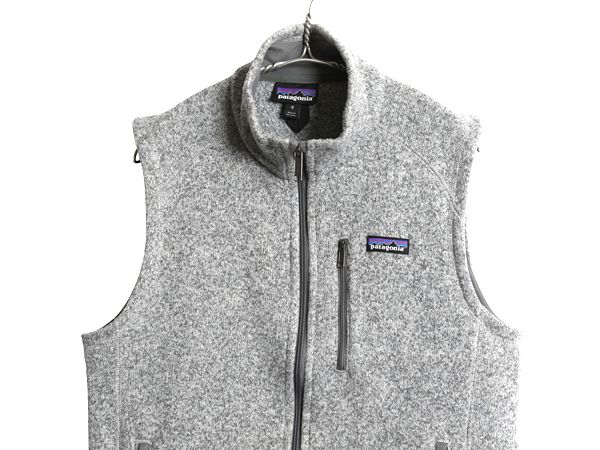 なクーポン配布中! パタゴニア ベターセーター ベスト メンズ М 古着 フリース セーター 前開き フルジップ アウトドア ハイネック 重ね着 霜降り グレー