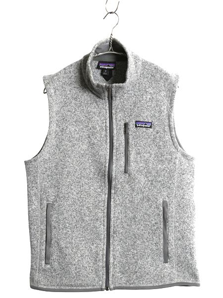 な ! パタゴニア ベターセーター ベスト メンズ М 古着 フリース セーター 前開き フルジップ アウトドア ハイネック 重ね着 霜降り グレー