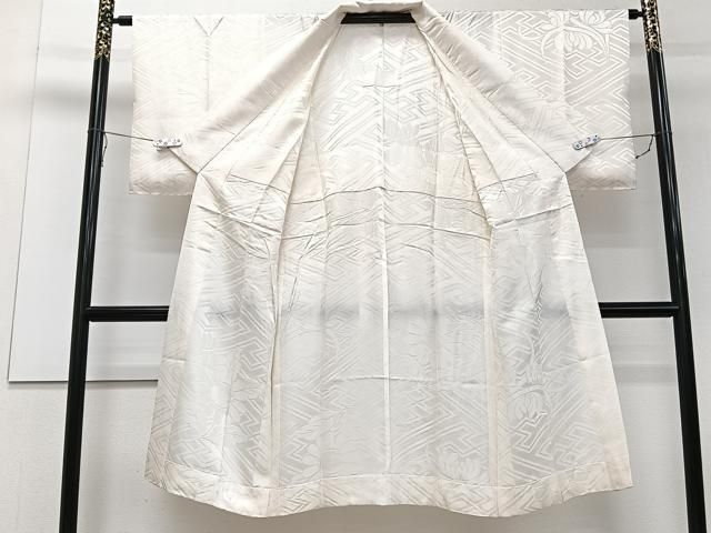 平和屋着物□長襦袢 無双仕立て 紗綾形花文 象牙色 正絹 逸品