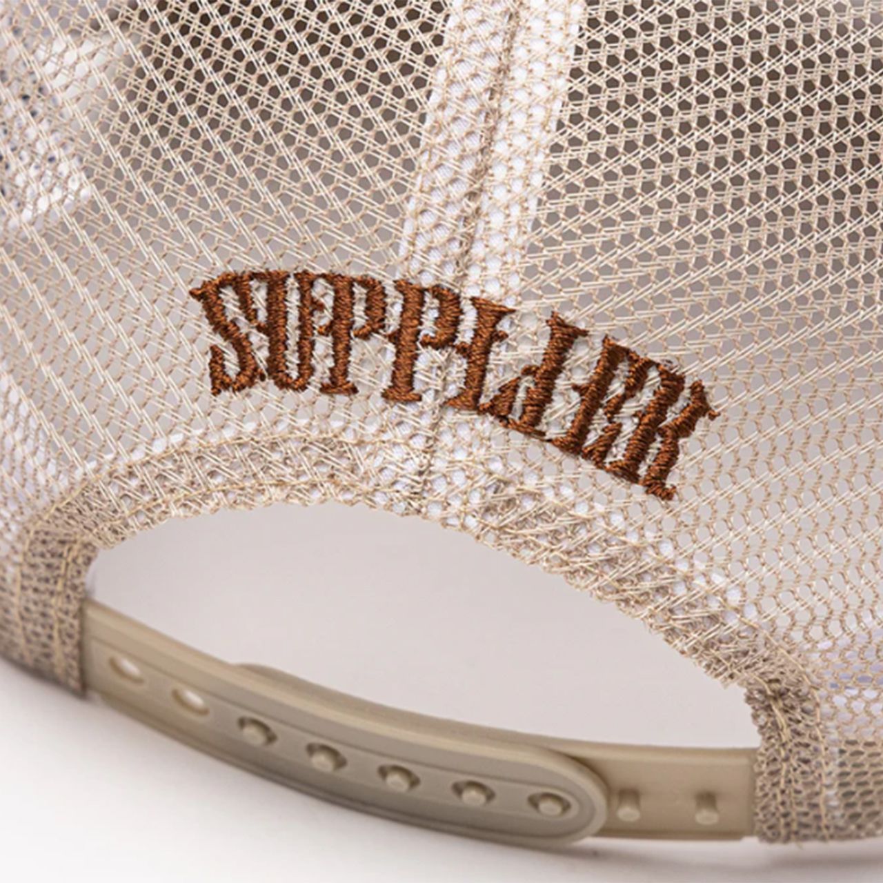 SUPPLIER サプライヤー Tribal Camo Cross Leather Patch Mesh Cap Beige メッシュキャップ 帽子 ストリートファッション