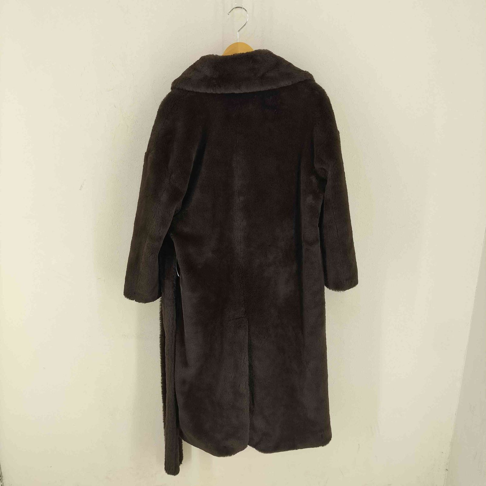 バナナリパブリック BANANA REPUBLIC 裏地総柄 ベルテッド フェイクファーコート レディース import S