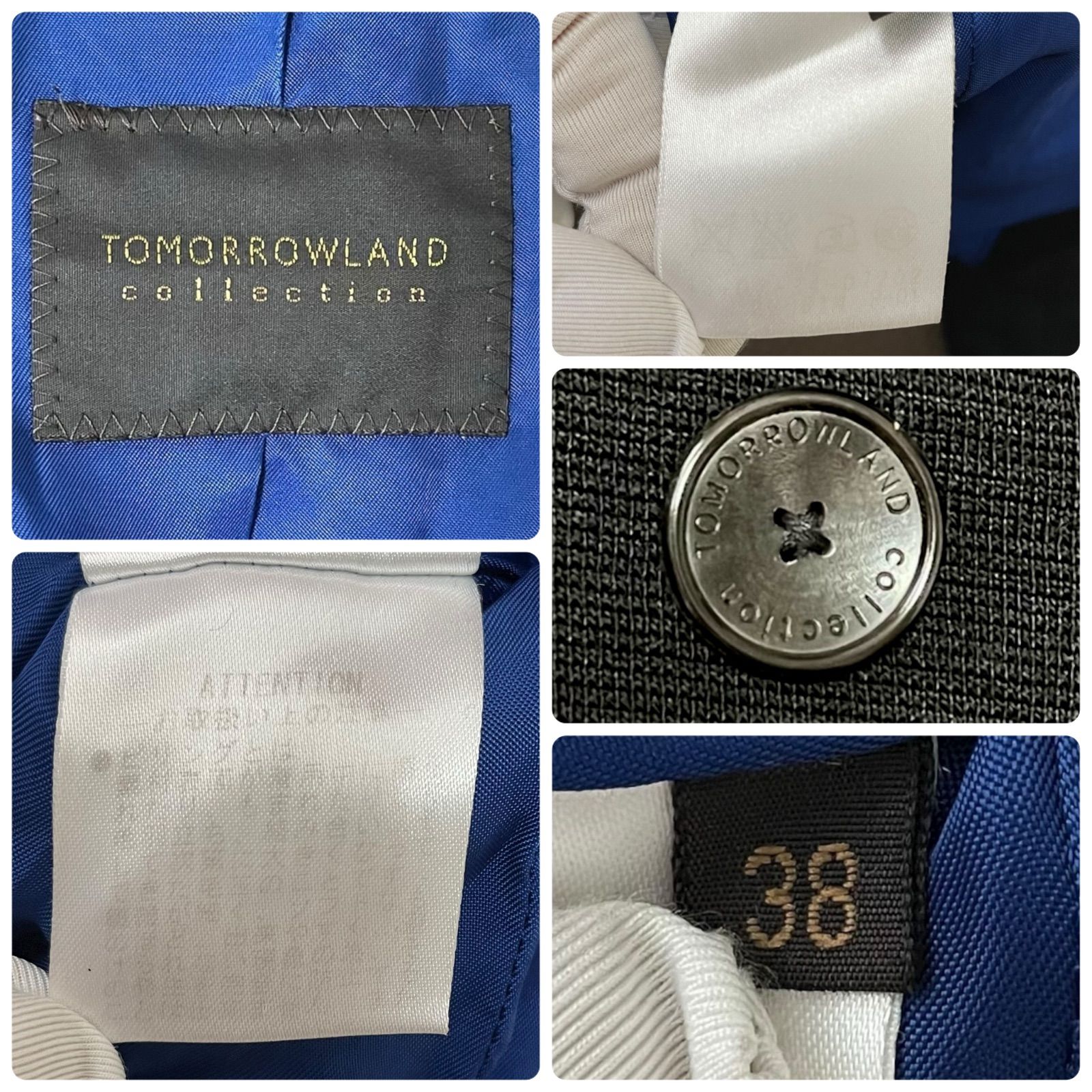 TOMORROWLAND トゥモローランド ブラック レディース ダブルジャケット 