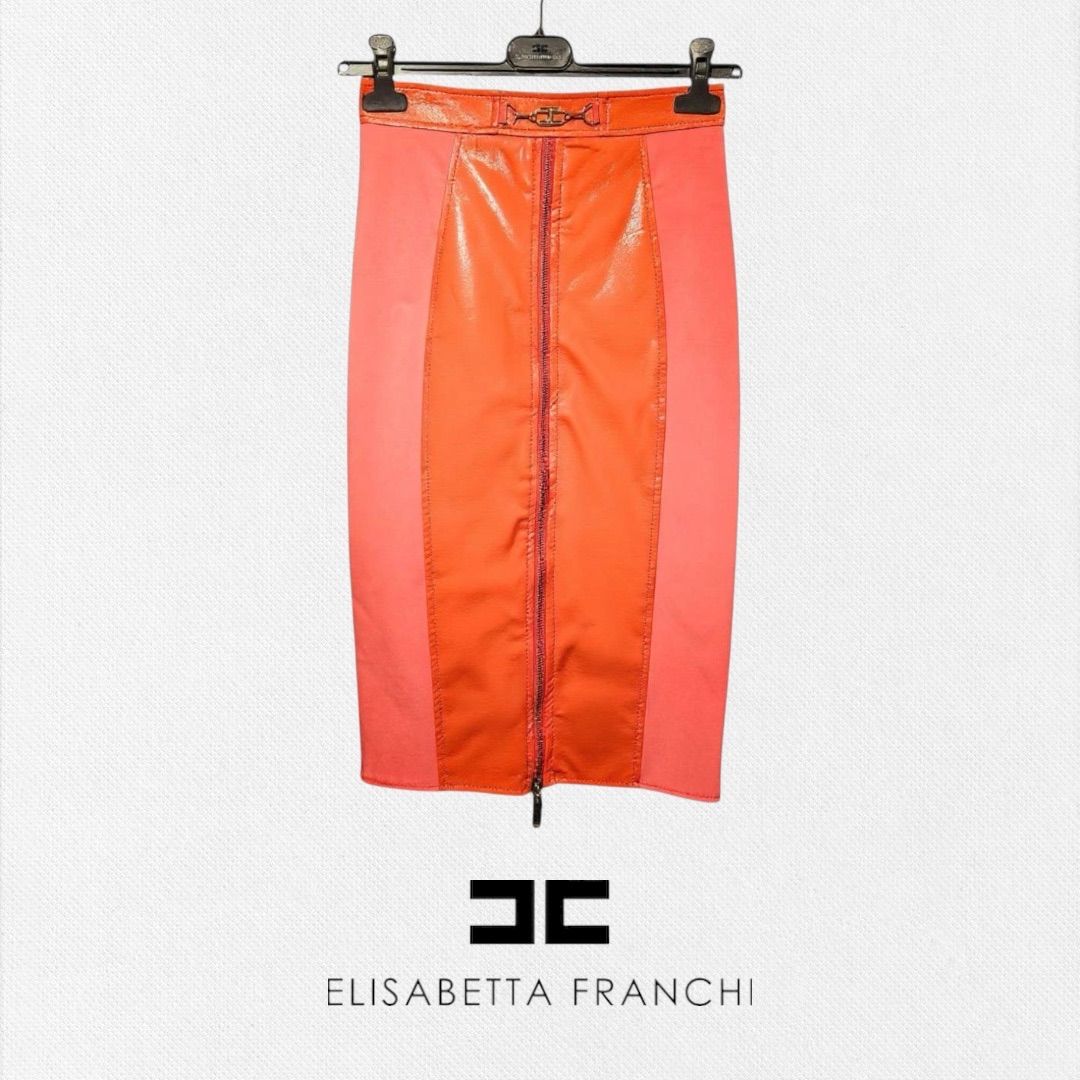 エリザベッタ ELISABETTA FRANCHI タイトスカート 40サイズ レッド レディーススカート イタリア製