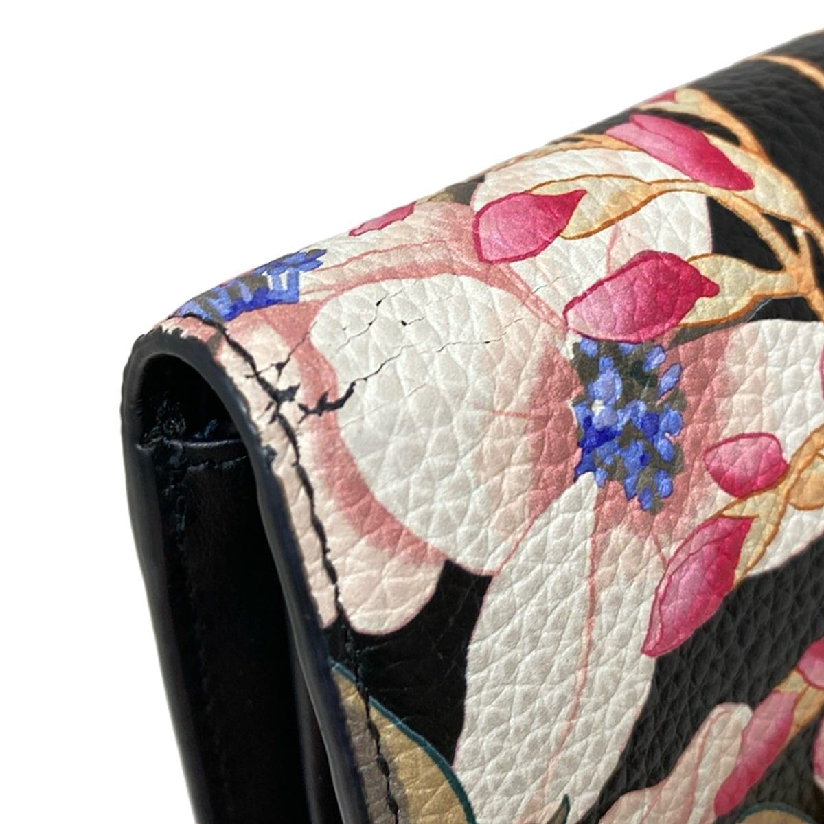 黒×ピンク×マルチ 花柄