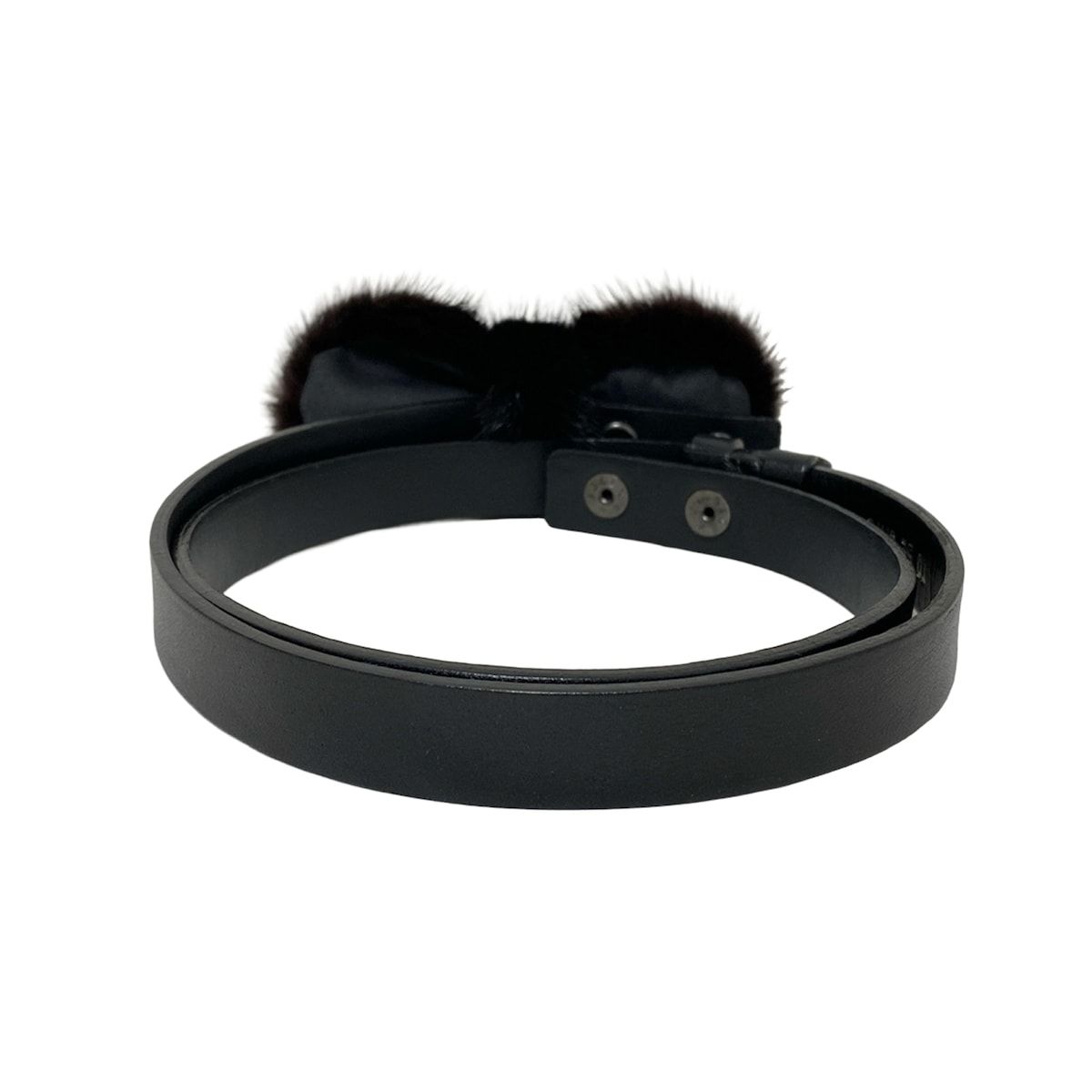 TO BE CHIC トゥービーシック ベルト - 黒 ビジュー レザー ファー
