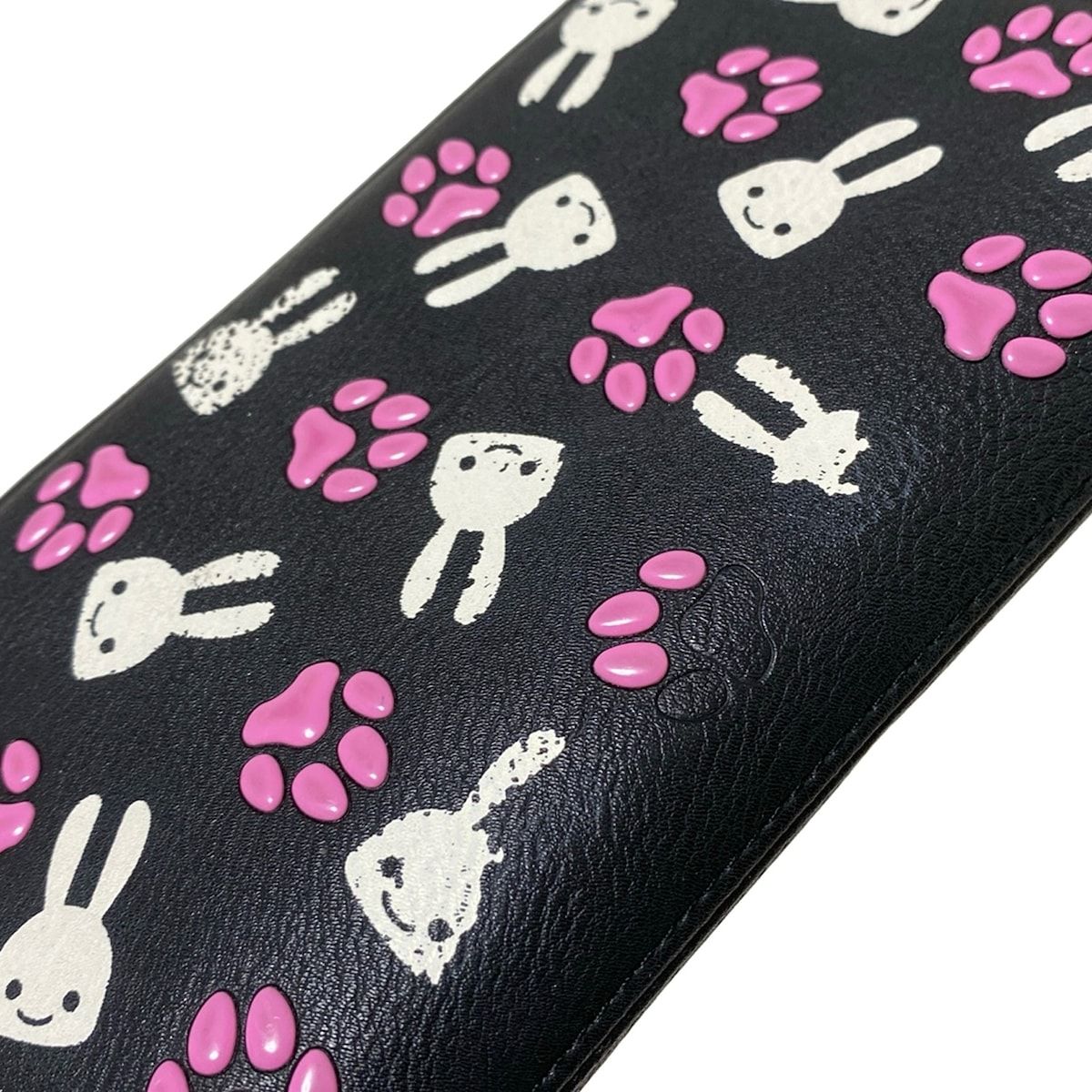 長財布 黒×白×ピンク