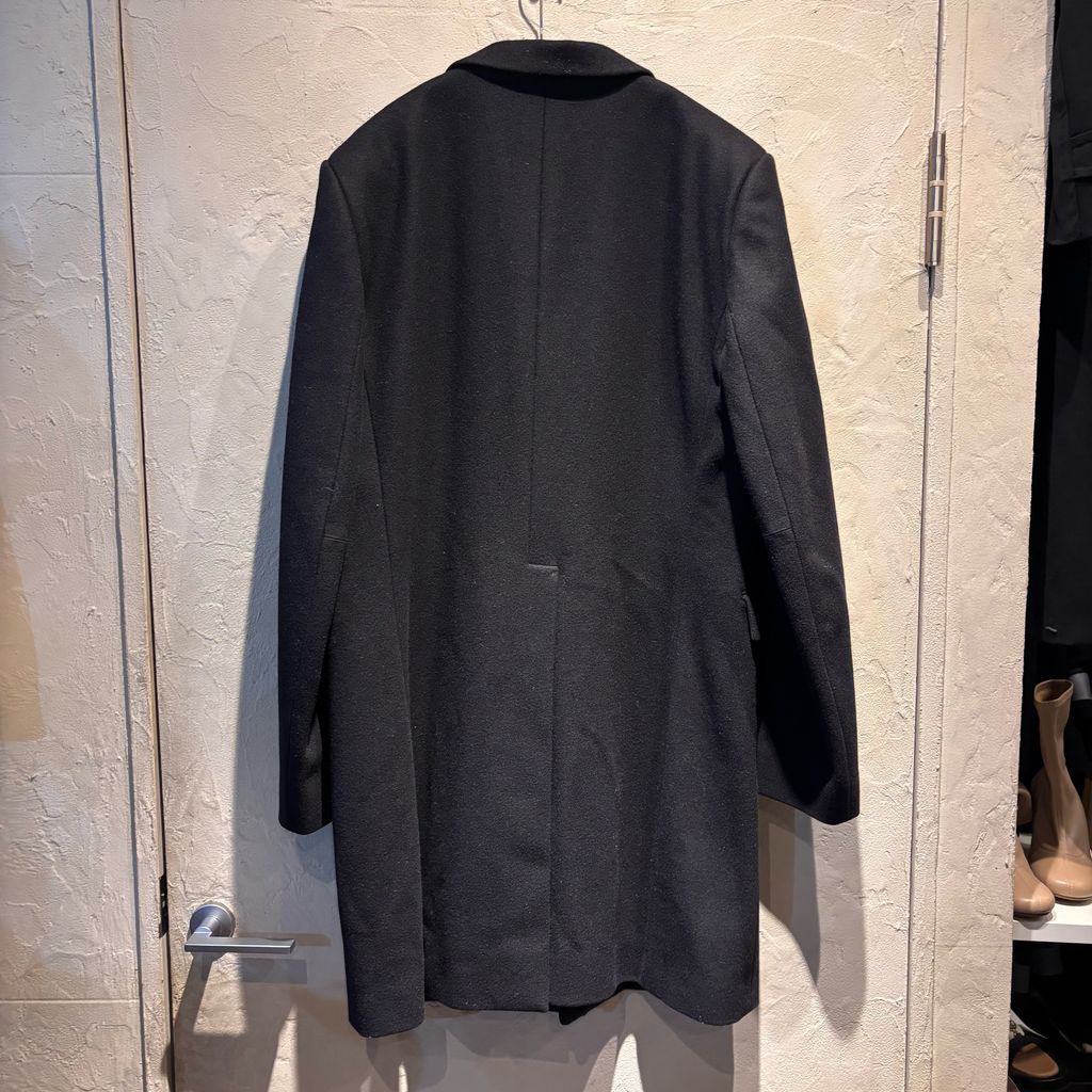 HELMUT LANG ヘルムートラング WOOL CHESTER COAT チェスターコート 119376 ブラック size L 代官山A11
