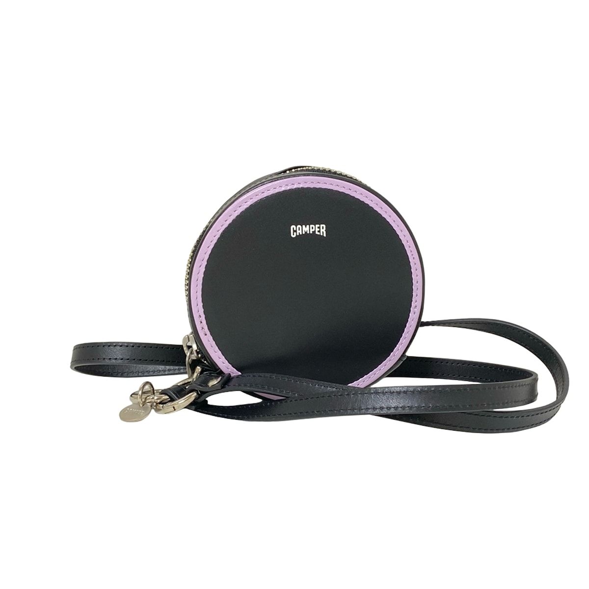 CAMPER カンペール コインケース - 黒×ライトパープル レザー