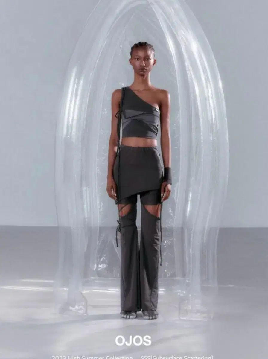 オホス ディタッチャブル ストラップ スカート ショーツ チャコール 1サイズ