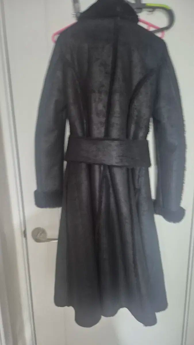 -ブラック ムートン ロング コート GULLKHAN_COM