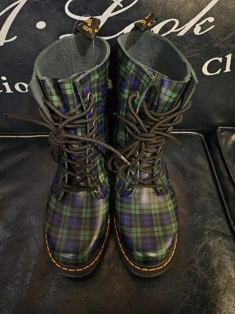 DR. MARTENS ドクターマーチン ドレンチェック タータンチェック ウェリントン ブーツ UK 6 10030