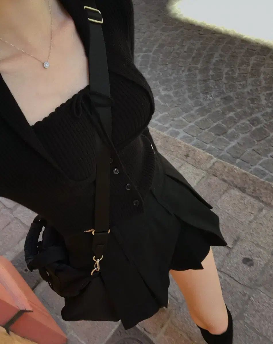 ラベルルブラン ショール リボン カーディガン レース スリーブレス セット