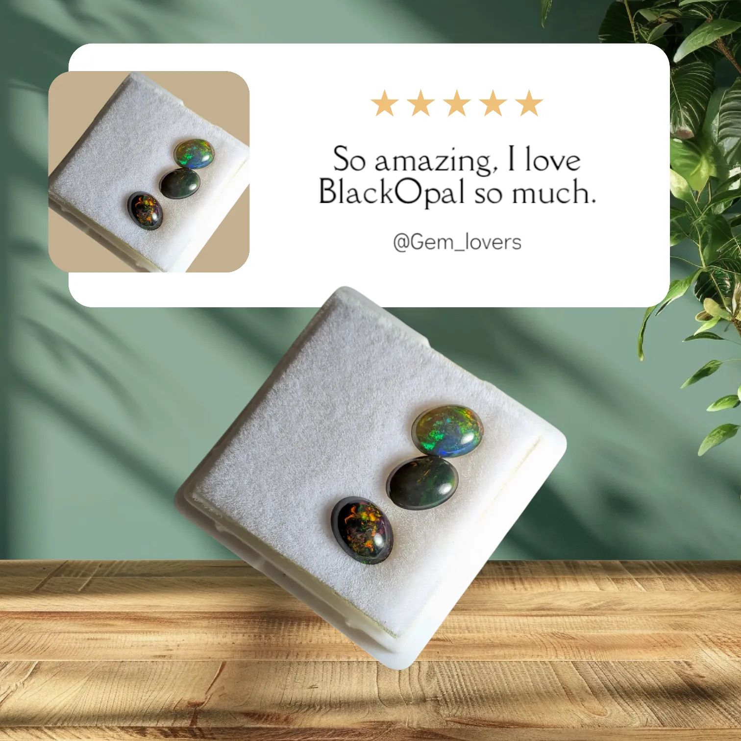 ブラックオパール オーバル型 ルース 3P