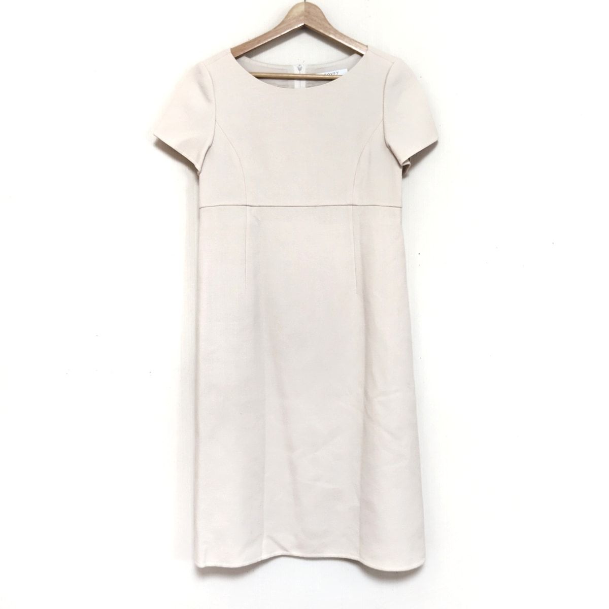 FOXEY フォクシー ワンピース サイズ40 M レディース - 41454 ベージュ 半袖 ロング