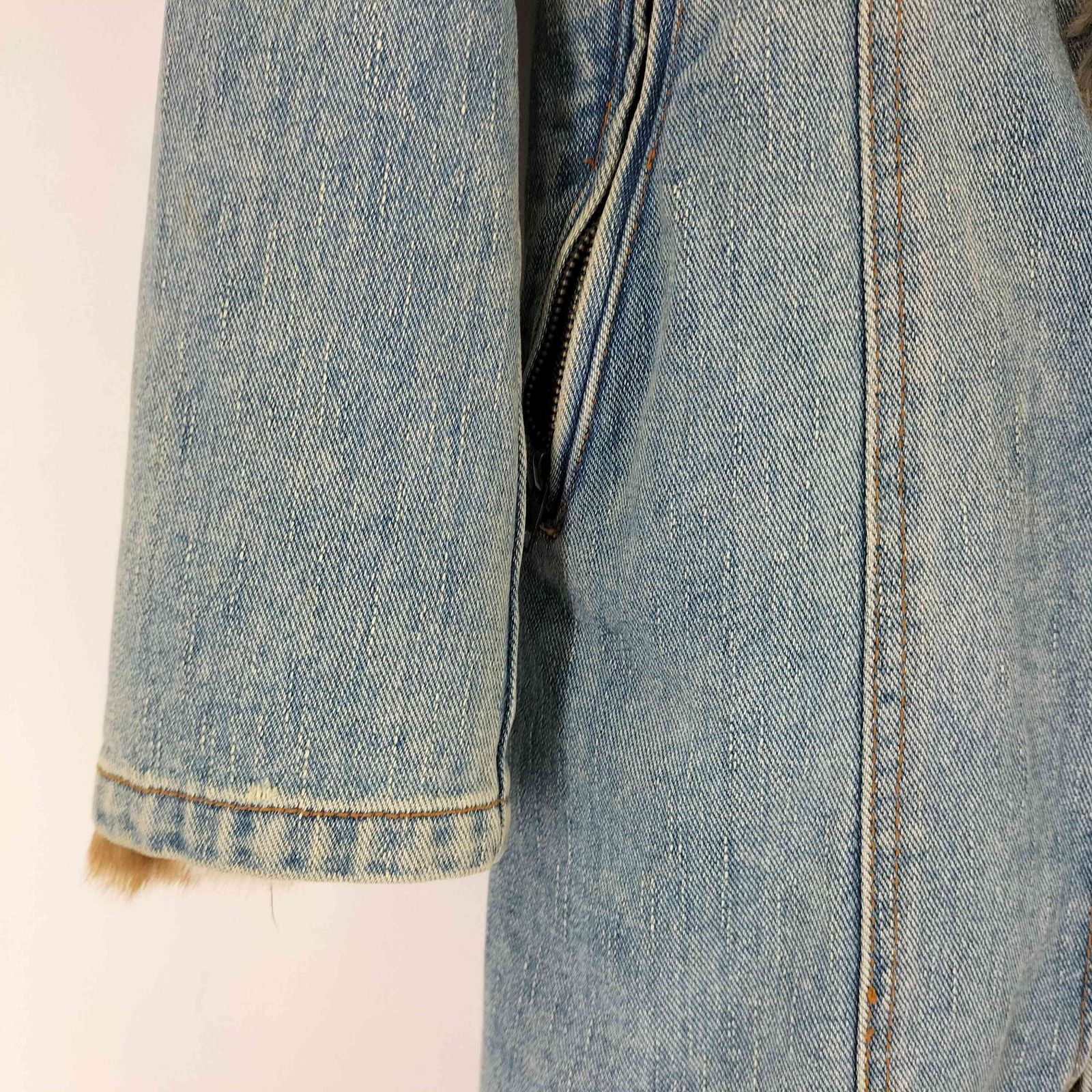 ファー切り替え デニムコート