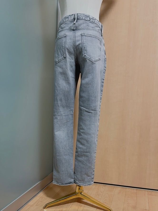 スキニーボーイフレンドデニム グレー