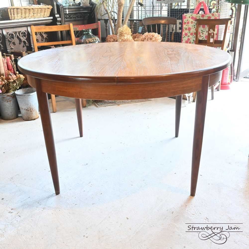 L3705-30-4 英国アンティーク Gplan ジープラン 北欧 ラウンドテーブル エクステンションテーブル ダイニングテーブル テーブル 丸テーブル イギリス