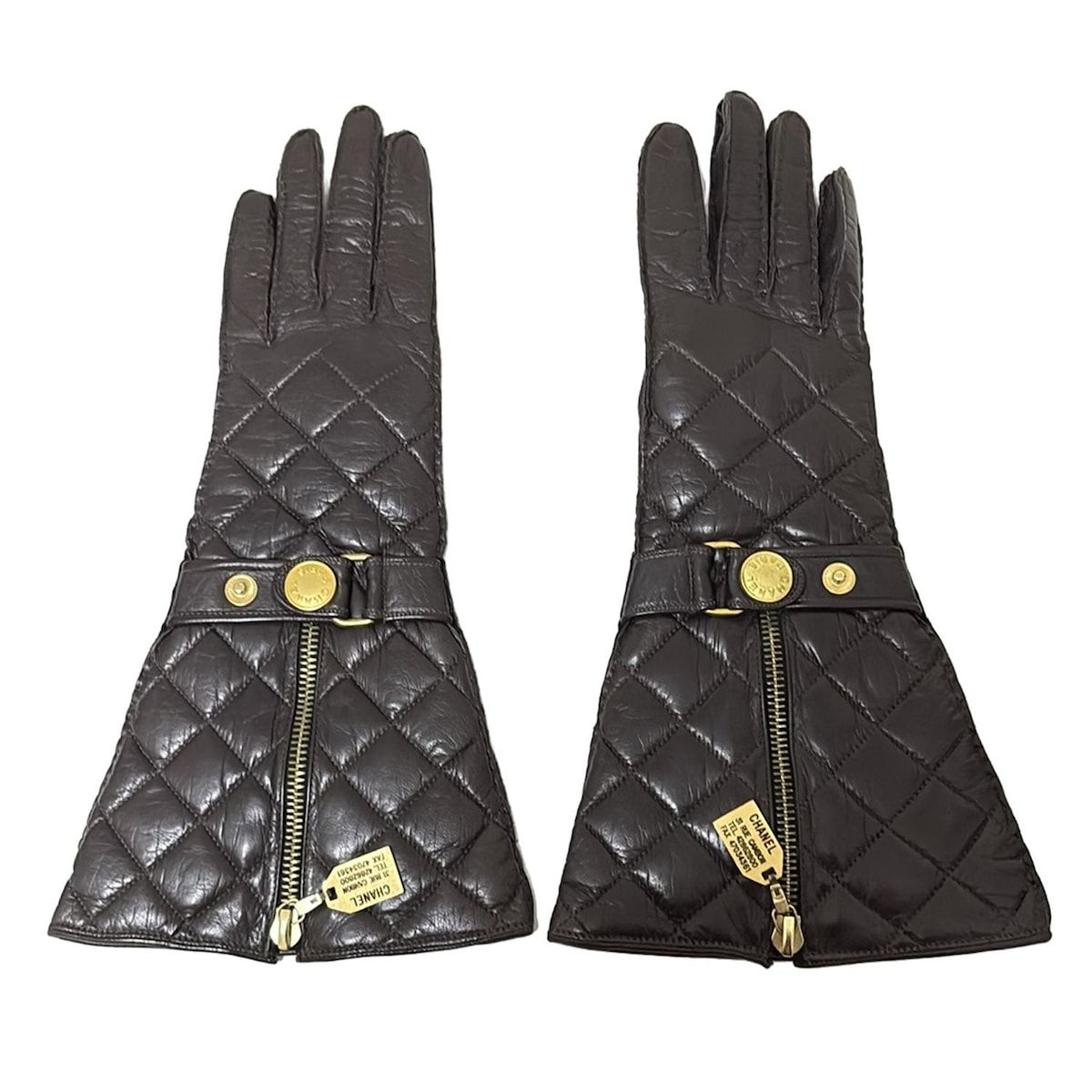 CHANEL シャネル 手袋 レディース - ダークブラウン 31 RUE CAMBON ゴールド金具 ヴィンテージ品 ラムスキン