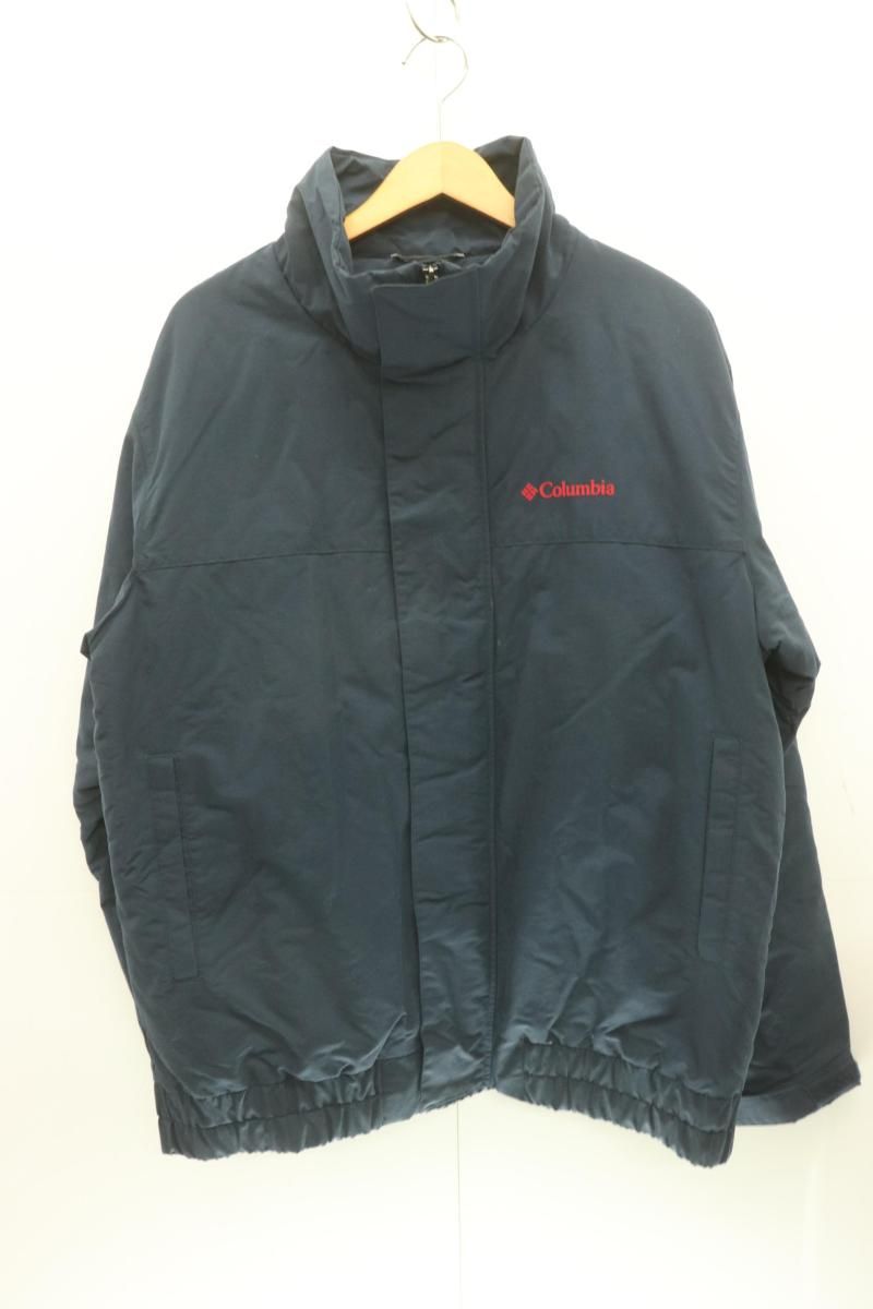 【中古】 Columbia メンズマウンテンパーカー XL レインストリームジャケット Columbia XL 紺 ネイビー ロゴ