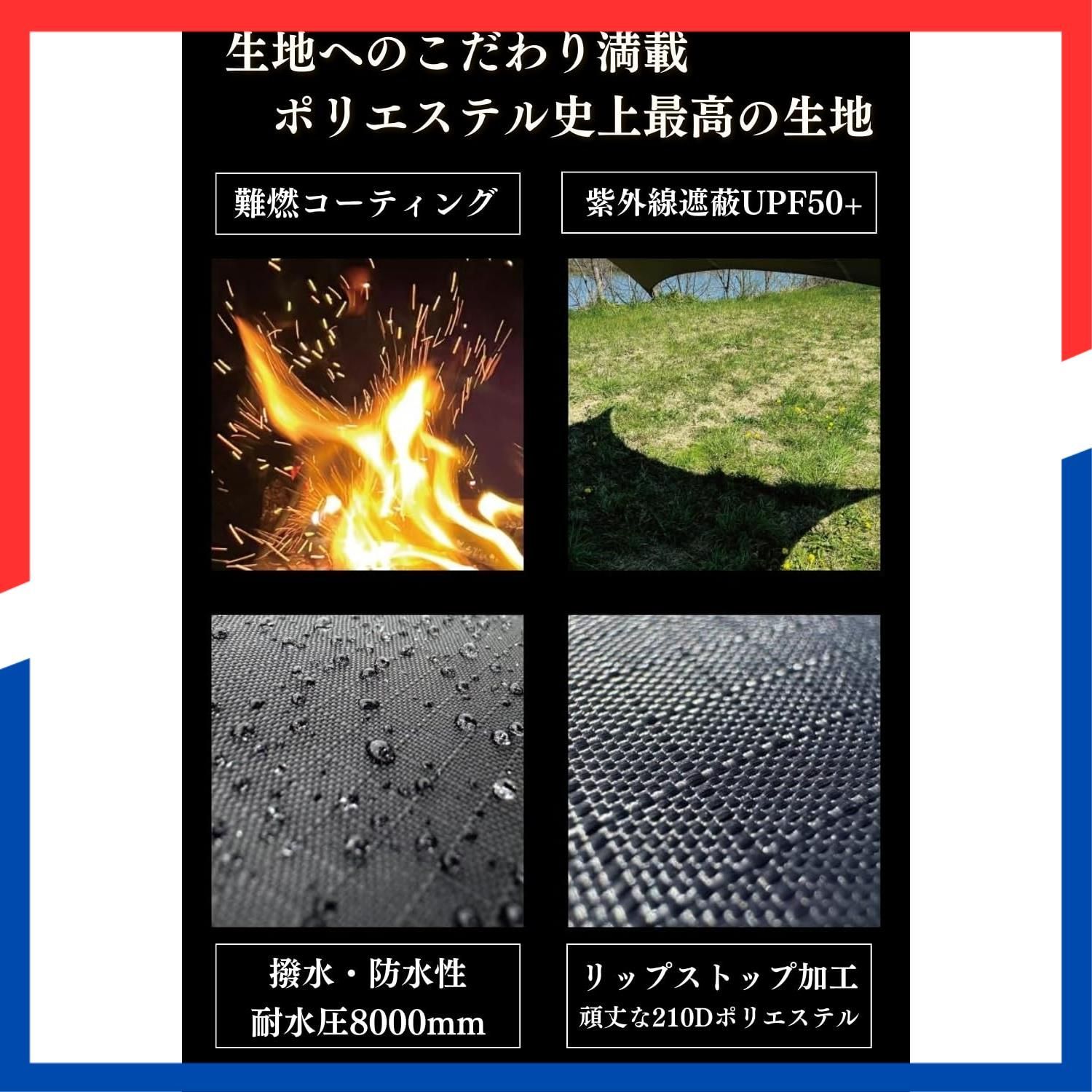  LUHANA タープ 正方形 スクエア 日本ブランド 難燃性 ポリエステル 耐水圧8000 mm ブラックコーティング シルバーコーティング ループ 軽量 4 mx m 3 5 ブラック 難燃 その他 文房具 事務用品