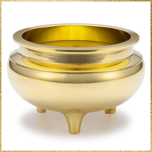 彡 でお届け 彡Size 4寸 仏壇屋 滝田商店 仏具 香炉 机上香炉 磨き 4寸 胴径12cm×高さ7.3cm 仏壇用の前香炉 真鍮製 線香立て 証明書付