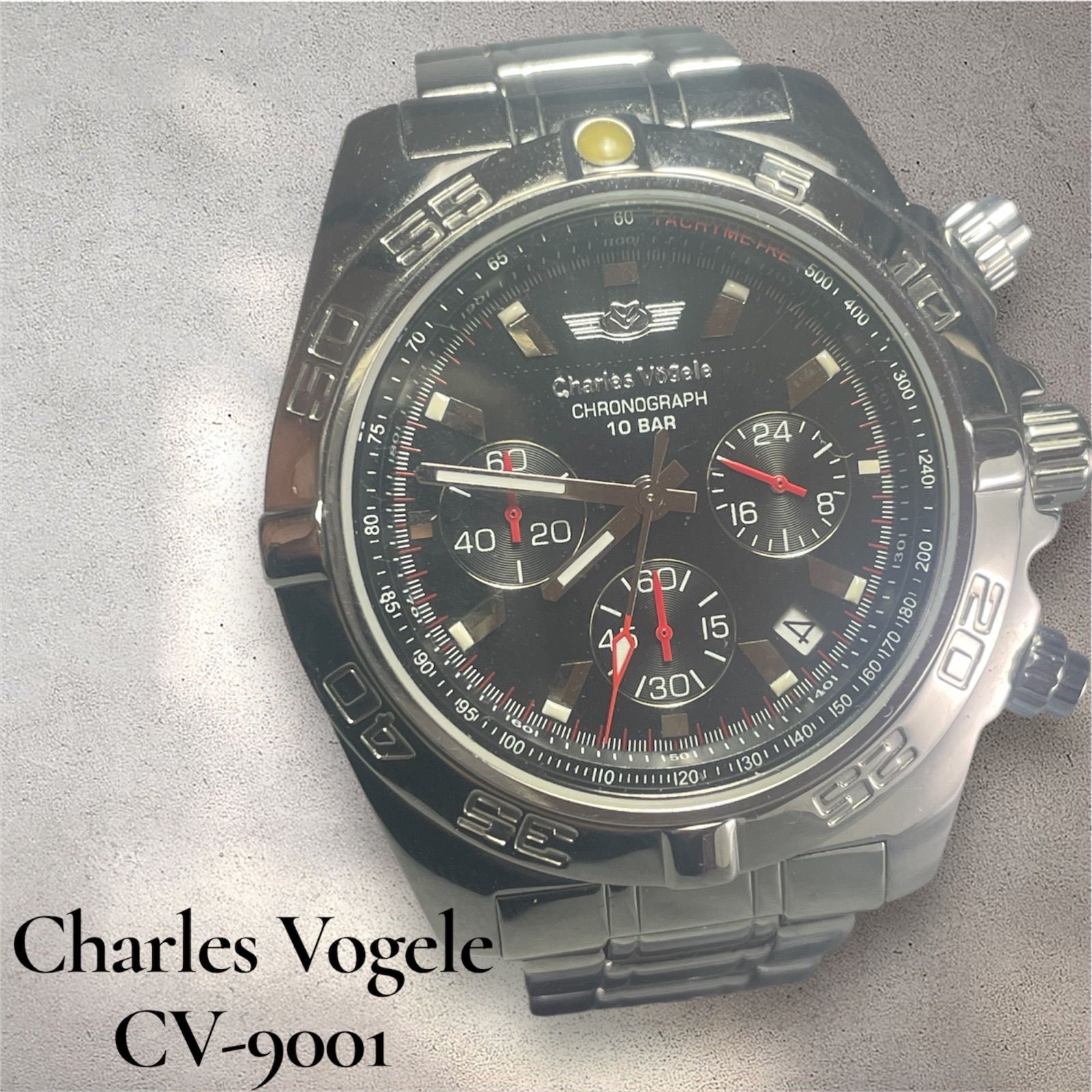 Charles Vogele シャルルホーゲル CV-9001 クロノグラフ メンズ 腕時計 