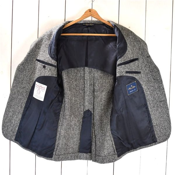 ブルックスブラザーズ ハリスツイード 3つボタン シングル 段返り ジャケット 38SHT M グレー ヘリンボーン 1110321 5TJ045 メンズビジネス 202510