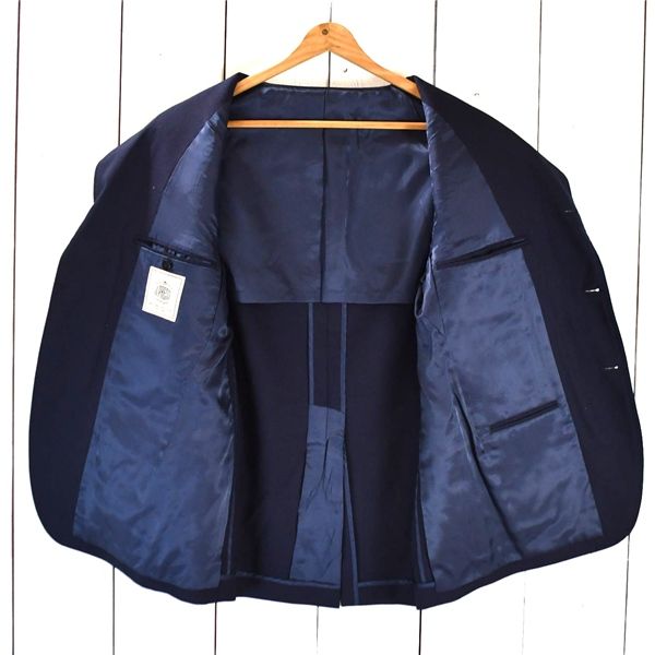Jプレス J.PRESS 3つボタン シングル 段返り ジャケット 34L AB4 M ダークネイビー 袖口3つ釦 021-5-BZ-09-SM-0710 5TJ046 メンズビジネス 202510