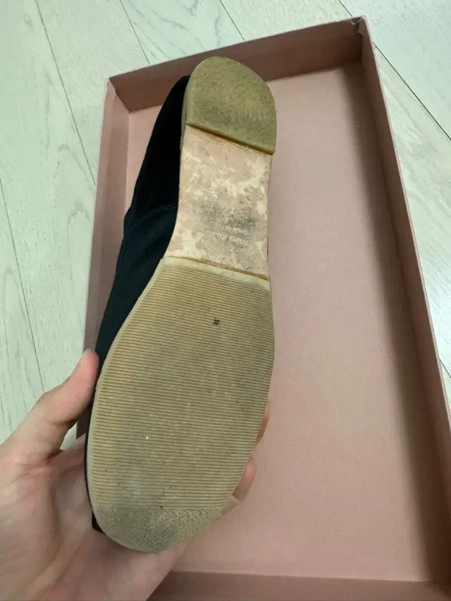 ミュウミュウ ブラック バレリーナ シューズ