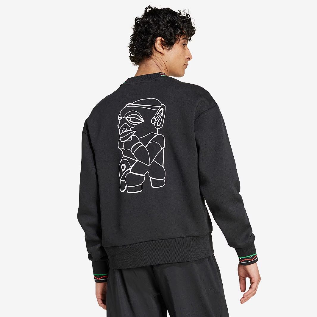 アディダス アーセナル LABRUM ダブルニット クルー スウェットシャツ サッカー 黒 ブラック 赤 レッド 緑 グリーン 公式モデル 日本未発売