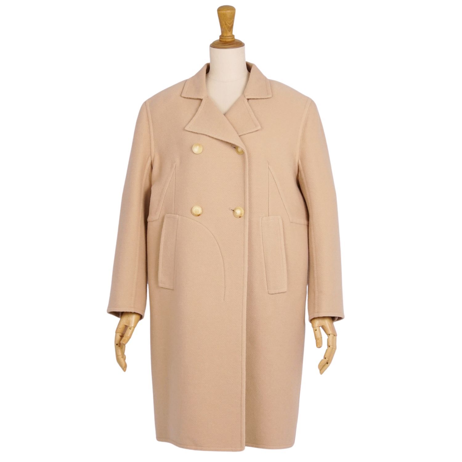 Vintage エルメス HERMES コート ロングコート ダブルブレス