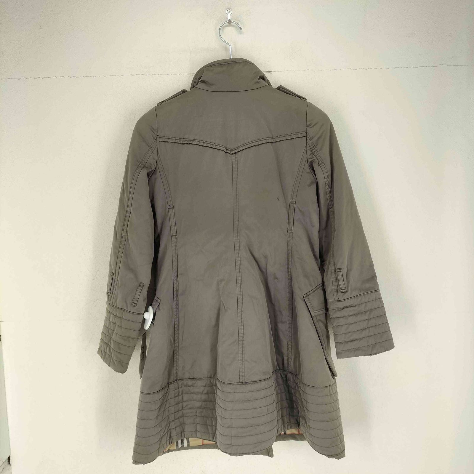 バーバリーブルーレーベル BURBERRY BLUE LABEL 裏地ノバチェックナイロントレンチコート レディース 36