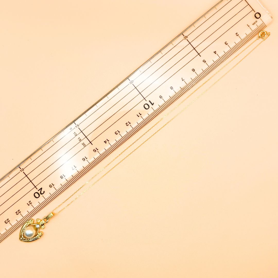 18Kゴールド 小豆チェーンネックレス 白石トップ付き Au750 K18 FORTGASGNV_COM_BR