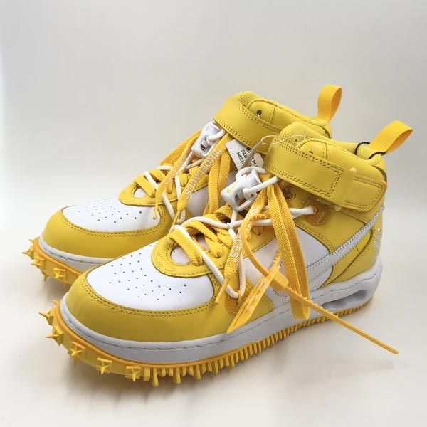 Off-WHITE × NIKE AIR FORCE 1 Mid Sp LTHR White and Varsity Maize 26.5㎝ DR0500-101 オフホワイト×ナイキ 24