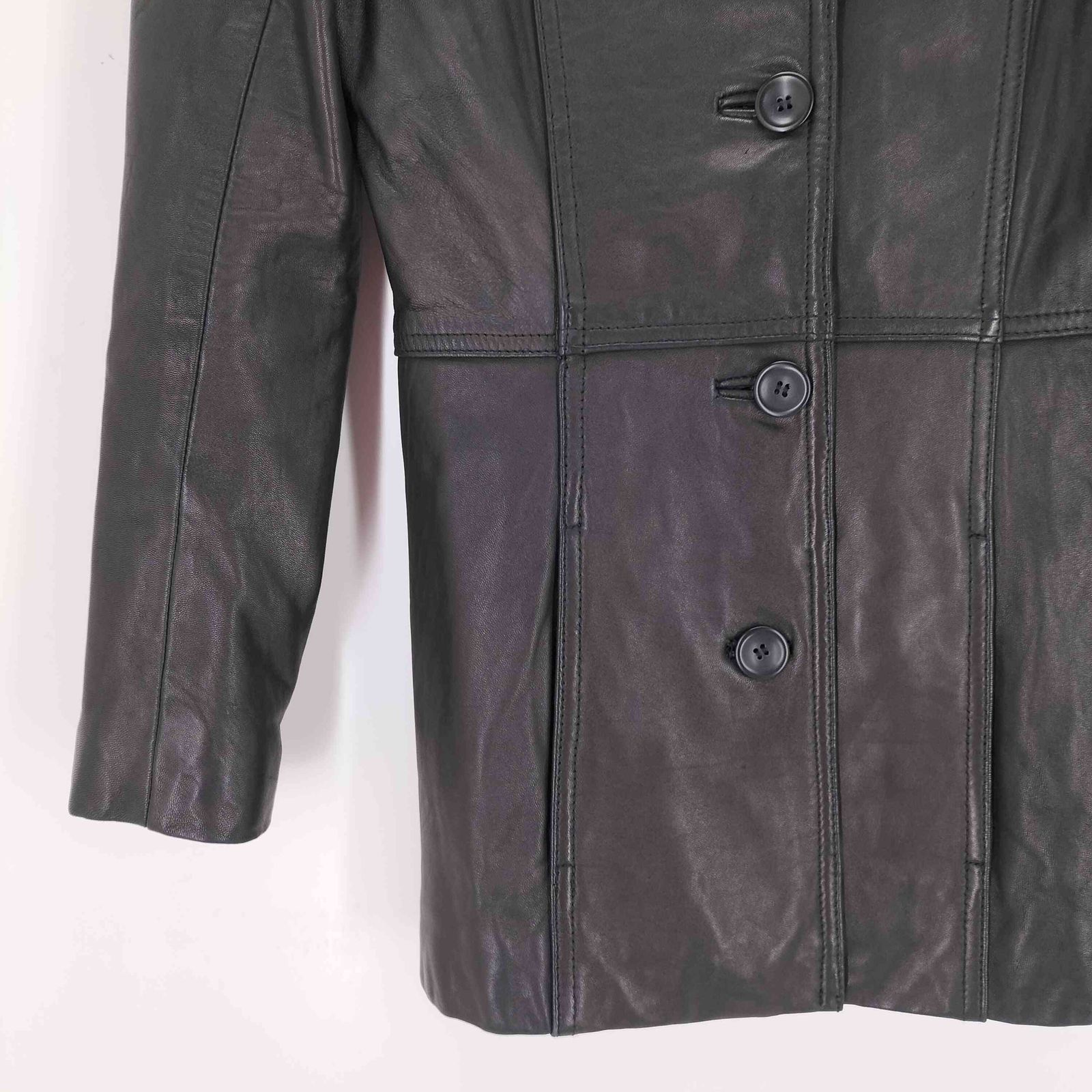 ユーズドフルギ 古着 レザーチェスターコート レディース 表記無 GULLKHAN_COM