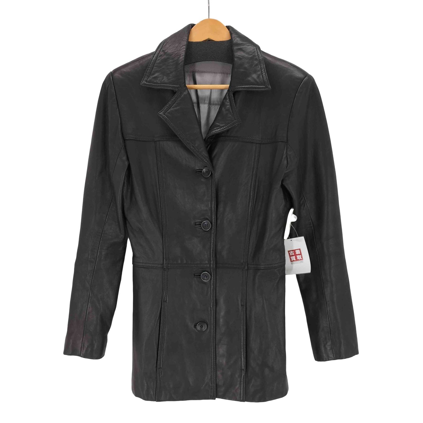ユーズドフルギ 古着 レザーチェスターコート レディース 表記無