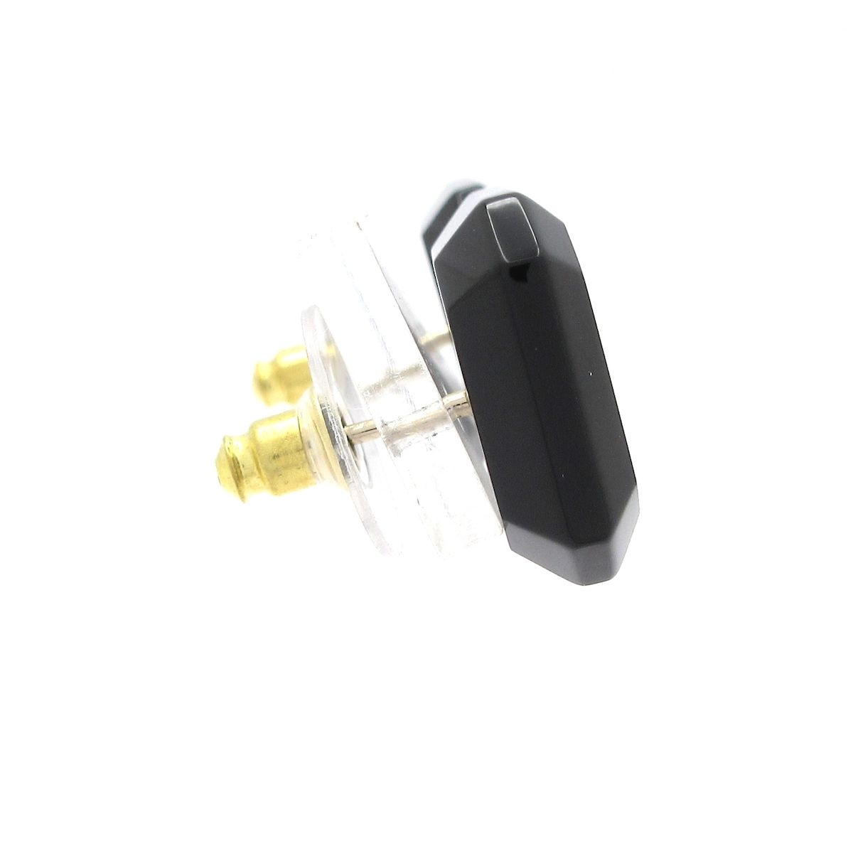 CHANEL シャネル ピアス ココマーク 黒×ゴールド×クリア