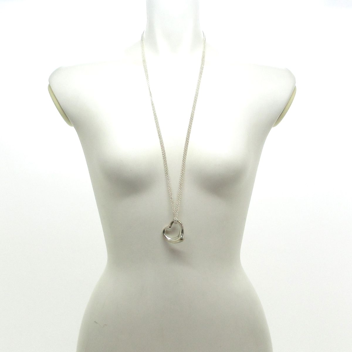 TIFFANY-Co. ティファニー ネックレス オープンハート シルバー メッシュチェーン