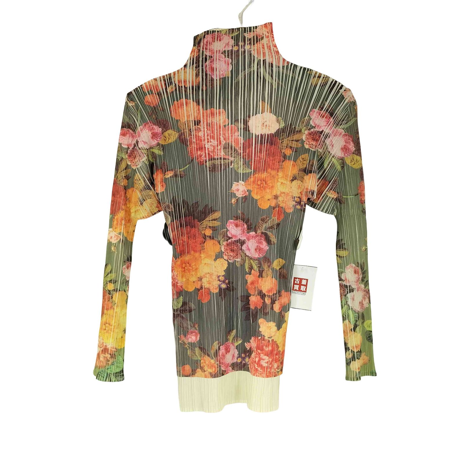 プリーツプリーズイッセイミヤケ PLEATS PLEASE ISSEY MIYAKE 90S 花柄 プリーツ ハイネック カットソー レディース JPN 3