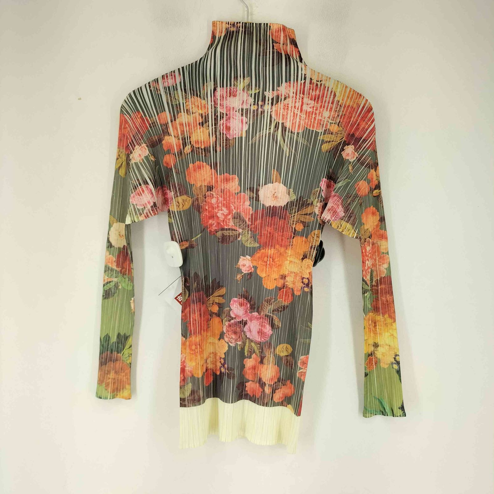 プリーツプリーズイッセイミヤケ PLEATS PLEASE ISSEY MIYAKE 90 S 花柄 プリーツ ハイネック カットソー レディース JPN 3