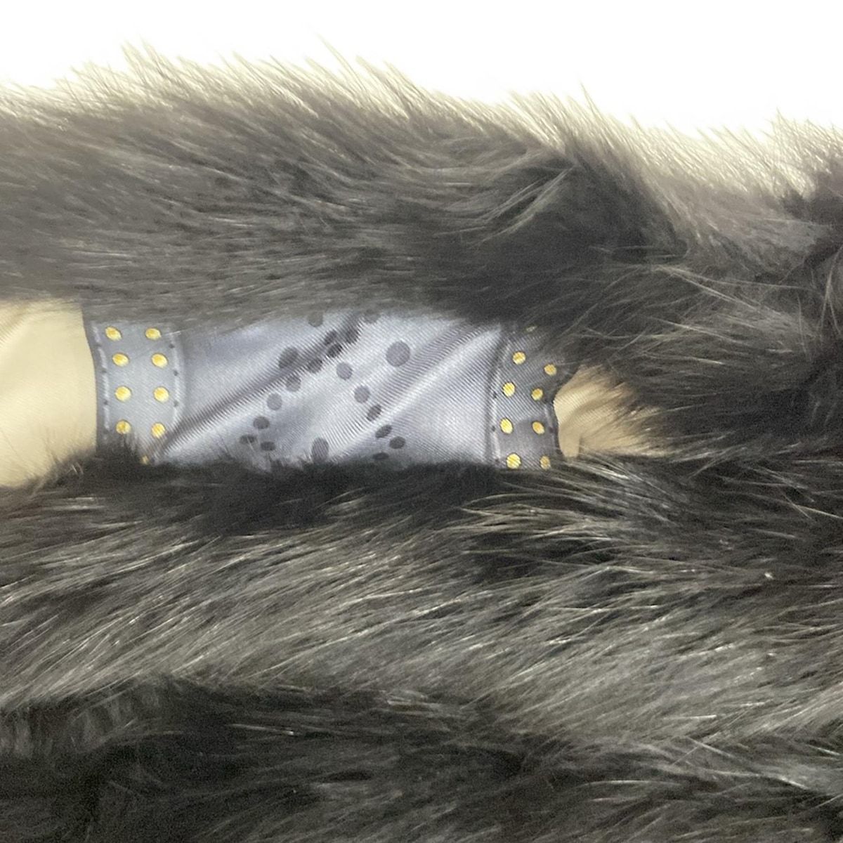 GUCCI(グッチ) マフラー - 黒×マルチ スヌード シルク、フォックス