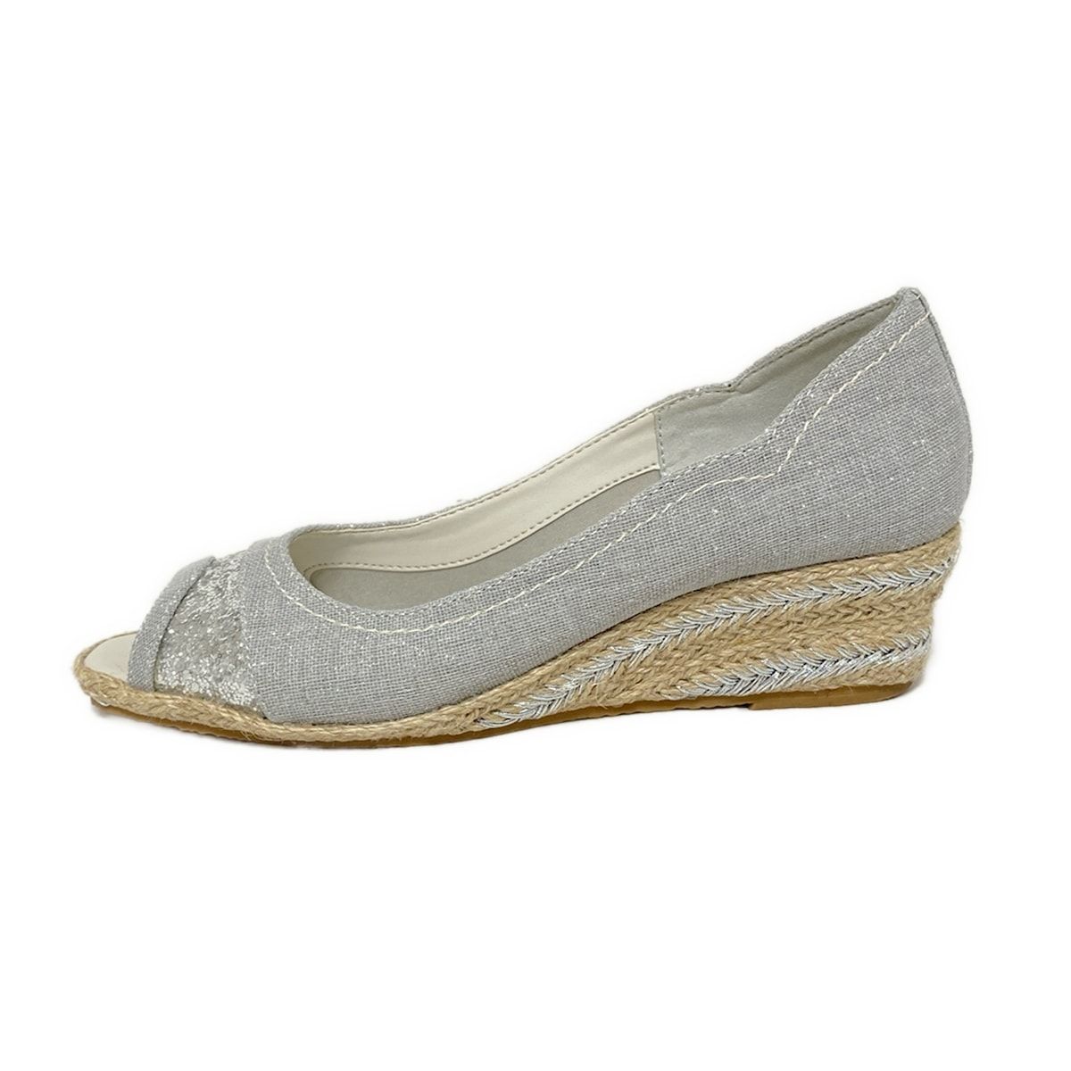 DIANA ダイアナ フラット ローヒール パンプス シルバー 23cm 楽天