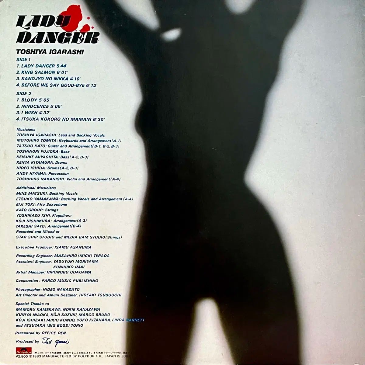 シティポップ LP 五十嵐町 としや ToshiyaIgarashi ー LadyDanger