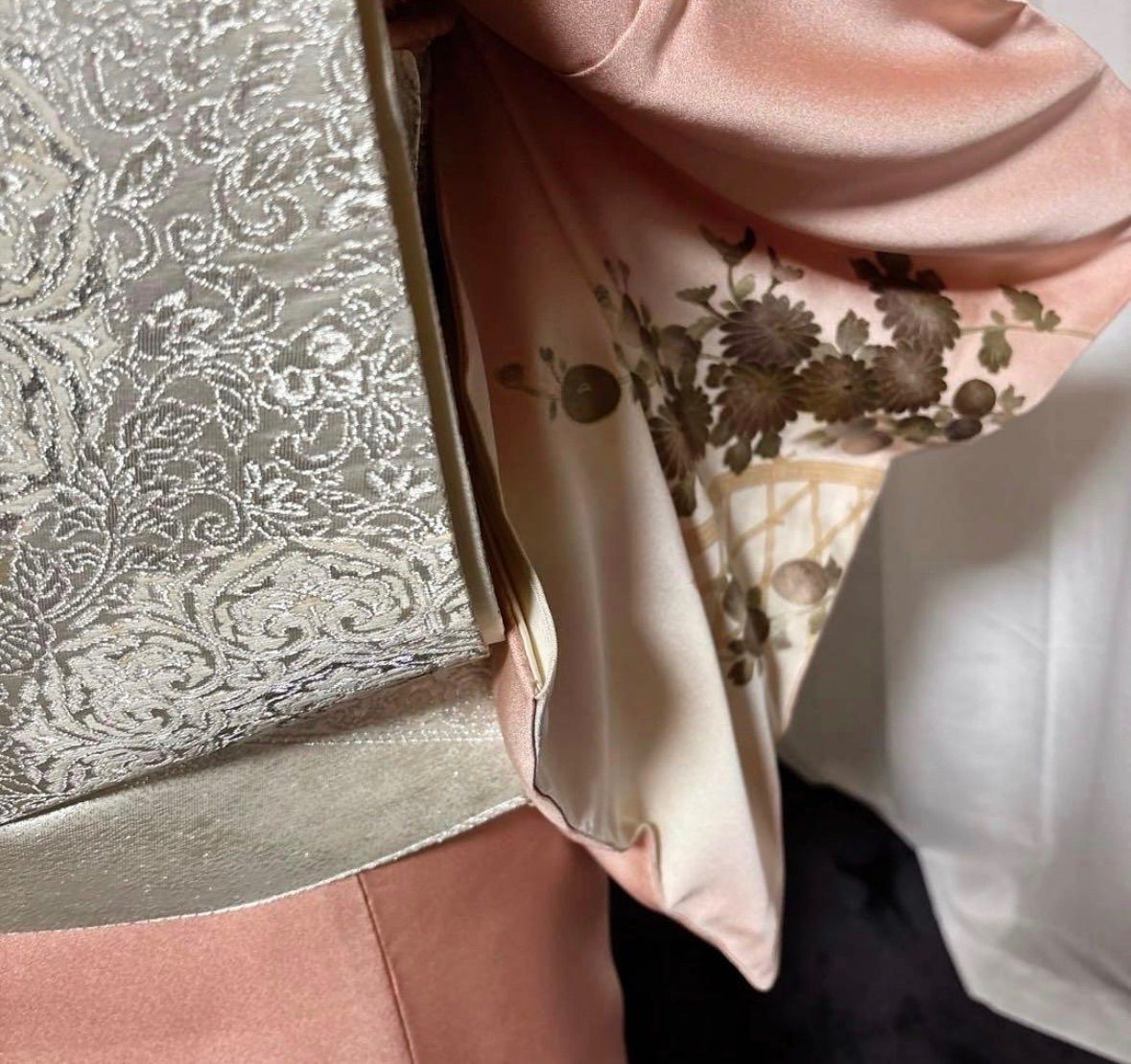 西陣唐織プラチナ箔袋帯 Silk