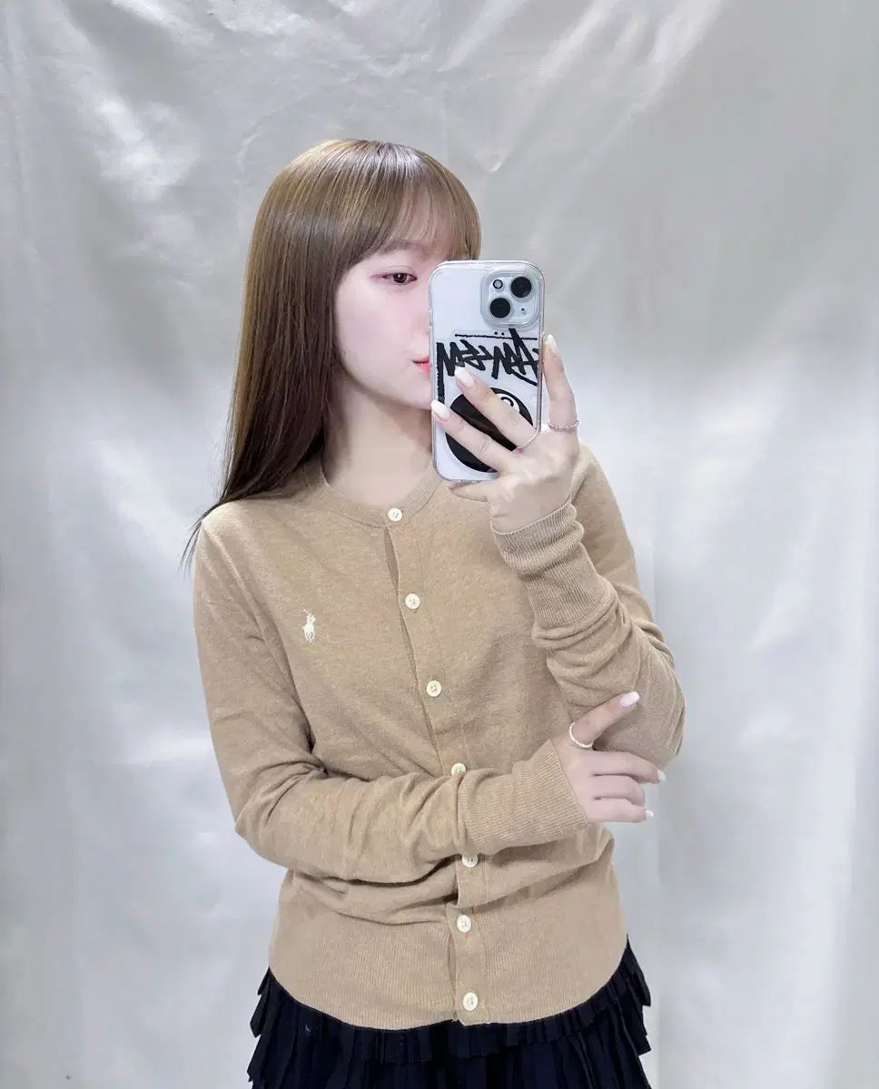 ポロラルフローレン 白ポニー ベージュ カーディガン