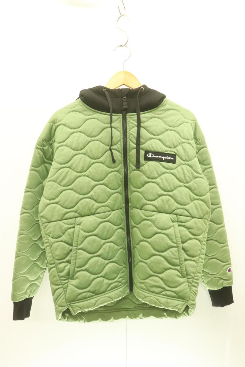 【中古】 CHAMPION メンズ中綿ジャケット M ZIP HOODED JACKET CHAMPION M カーキ