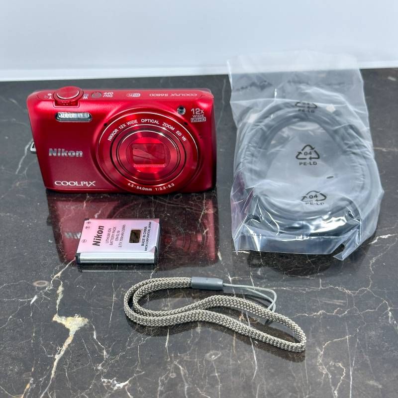 美品】Nikon COOLPIX S6800 レッド コンデジ デジカメ 1602万画素 光学